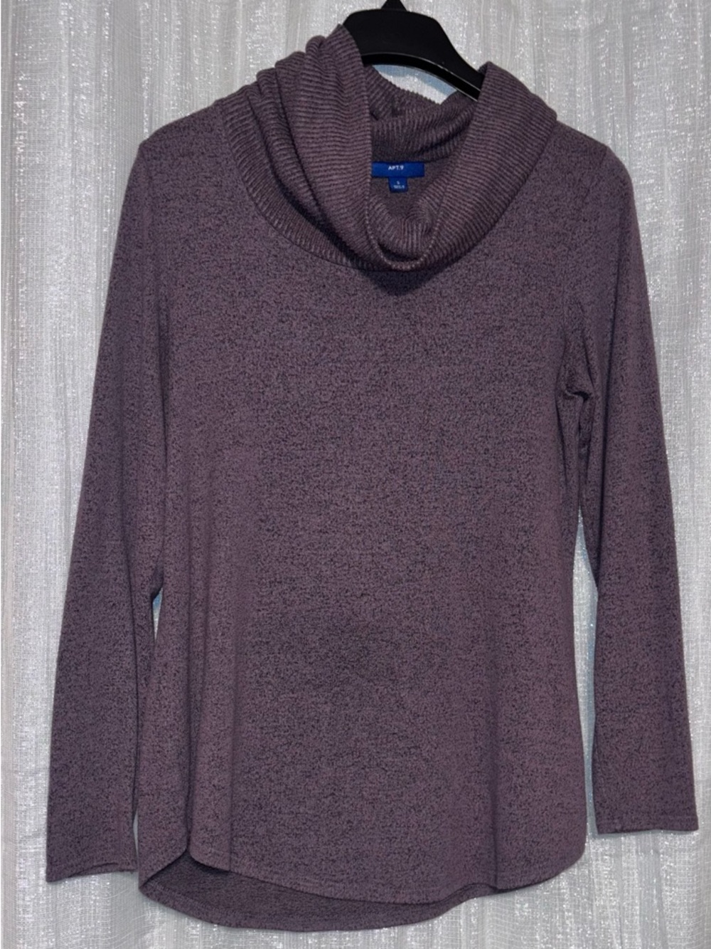 Apt. 9 Heathered Mauve Cowl Neck Sweater